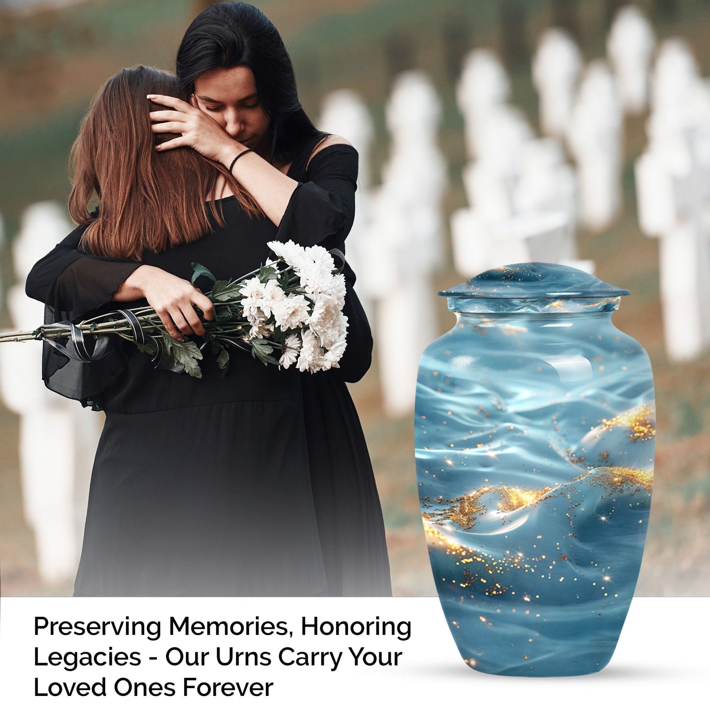 Vibrant Swirl Urn, large abstract cremation urn.