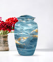 Vibrant Swirl Urn, large abstract cremation urn.