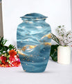 Vibrant Swirl Urn, large abstract cremation urn.