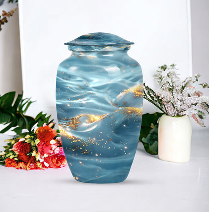 Vibrant Swirl Urn, large abstract cremation urn.