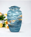 Vibrant Swirl Urn, large abstract cremation urn.