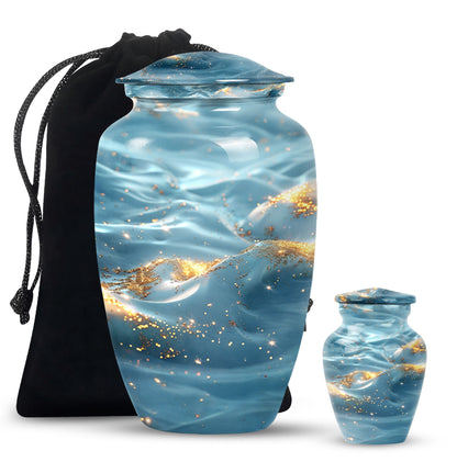 Vibrant Swirl Urn, large abstract cremation urn.
