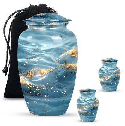 Vibrant Swirl Urn, large abstract cremation urn.