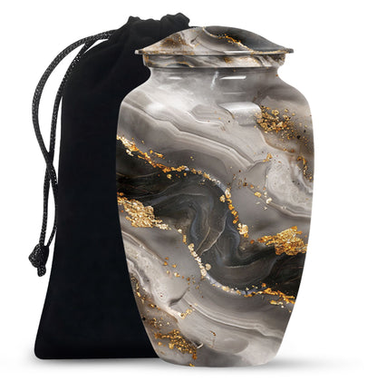 Vibrant Swirl Urn made of Aluminum, ideal for adult ashes.