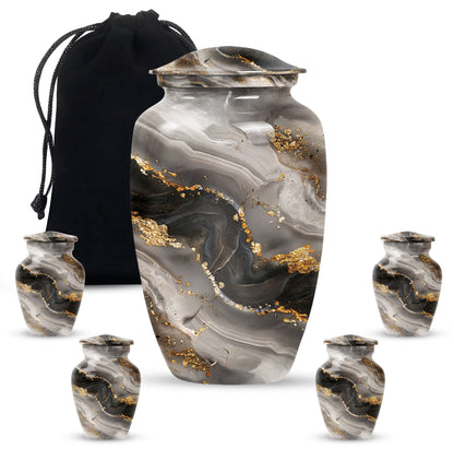 Vibrant Swirl Urn made of Aluminum, ideal for adult ashes.