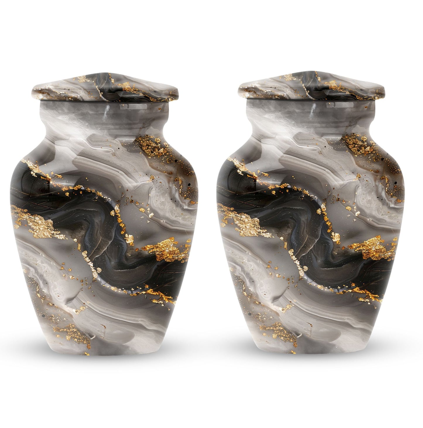 Vibrant Swirl Urn made of Aluminum, ideal for adult ashes.