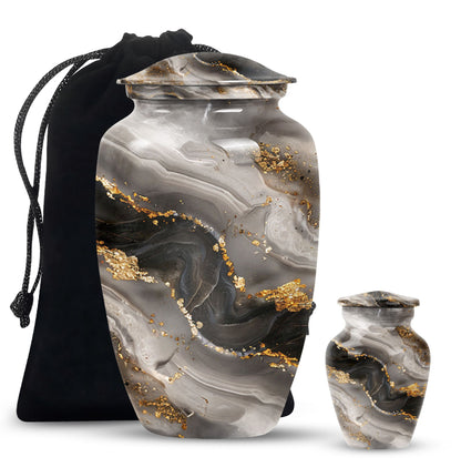 Vibrant Swirl Urn made of Aluminum, ideal for adult ashes.