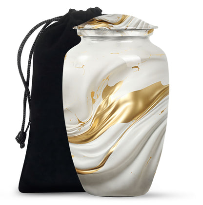 Vibrant Swirl 10-inch Aluminium Large Cremation Urn.