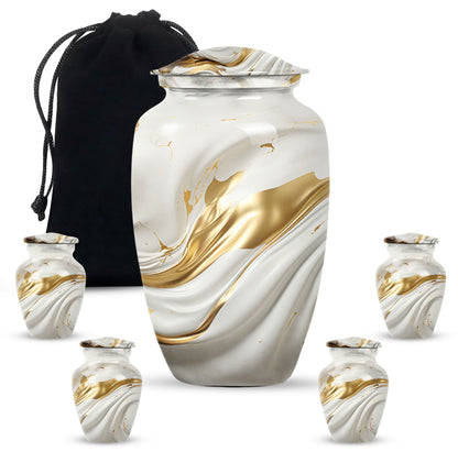 Vibrant Swirl 10-inch Aluminium Large Cremation Urn.