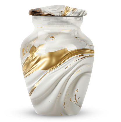 Vibrant Swirl 10-inch Aluminium Large Cremation Urn.