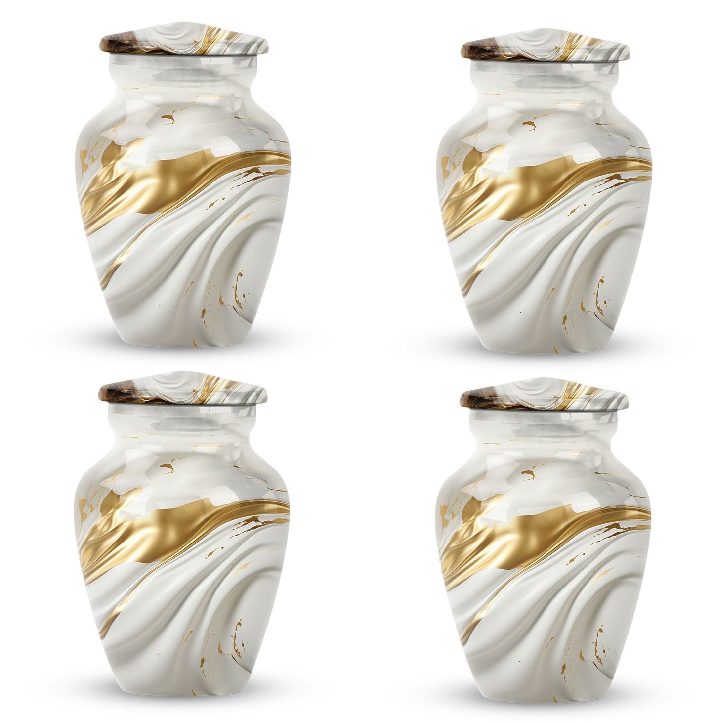 Vibrant Swirl 10-inch Aluminium Large Cremation Urn.