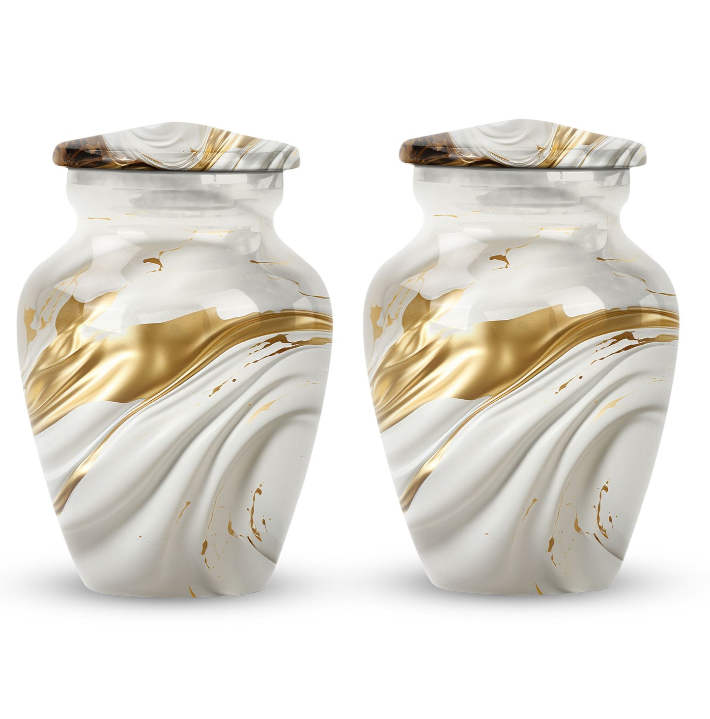 Vibrant Swirl 10-inch Aluminium Large Cremation Urn.