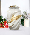 Vibrant Swirl 10-inch Aluminium Large Cremation Urn.