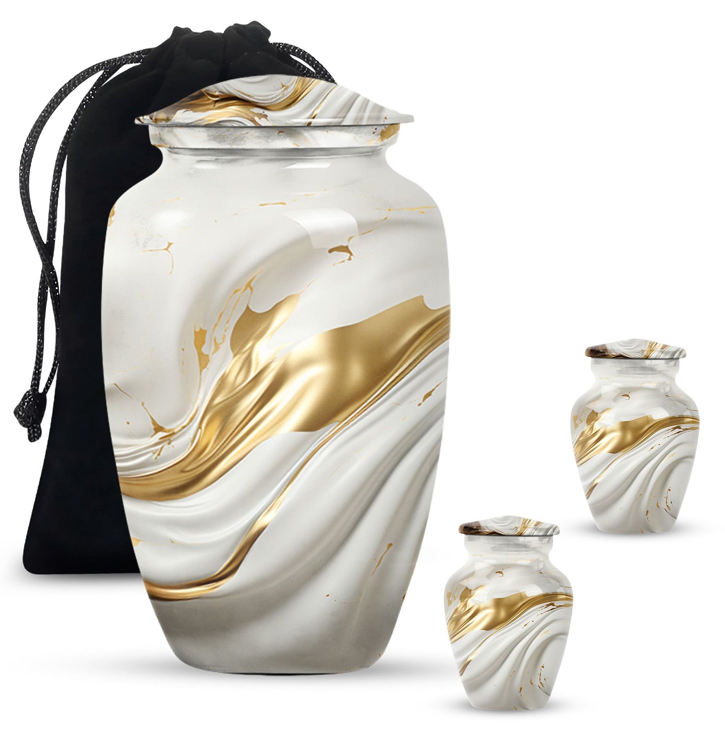 Vibrant Swirl 10-inch Aluminium Large Cremation Urn.