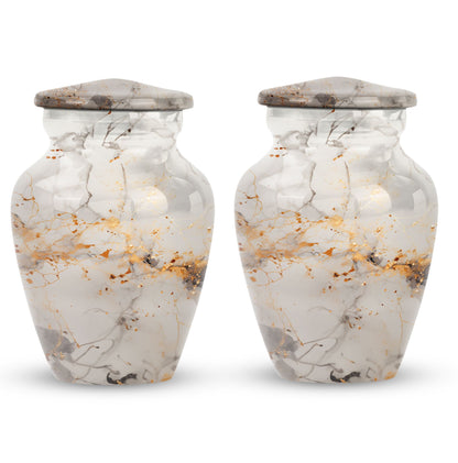 vibrant swirl urn, aluminium cremation urn for adult ashes.