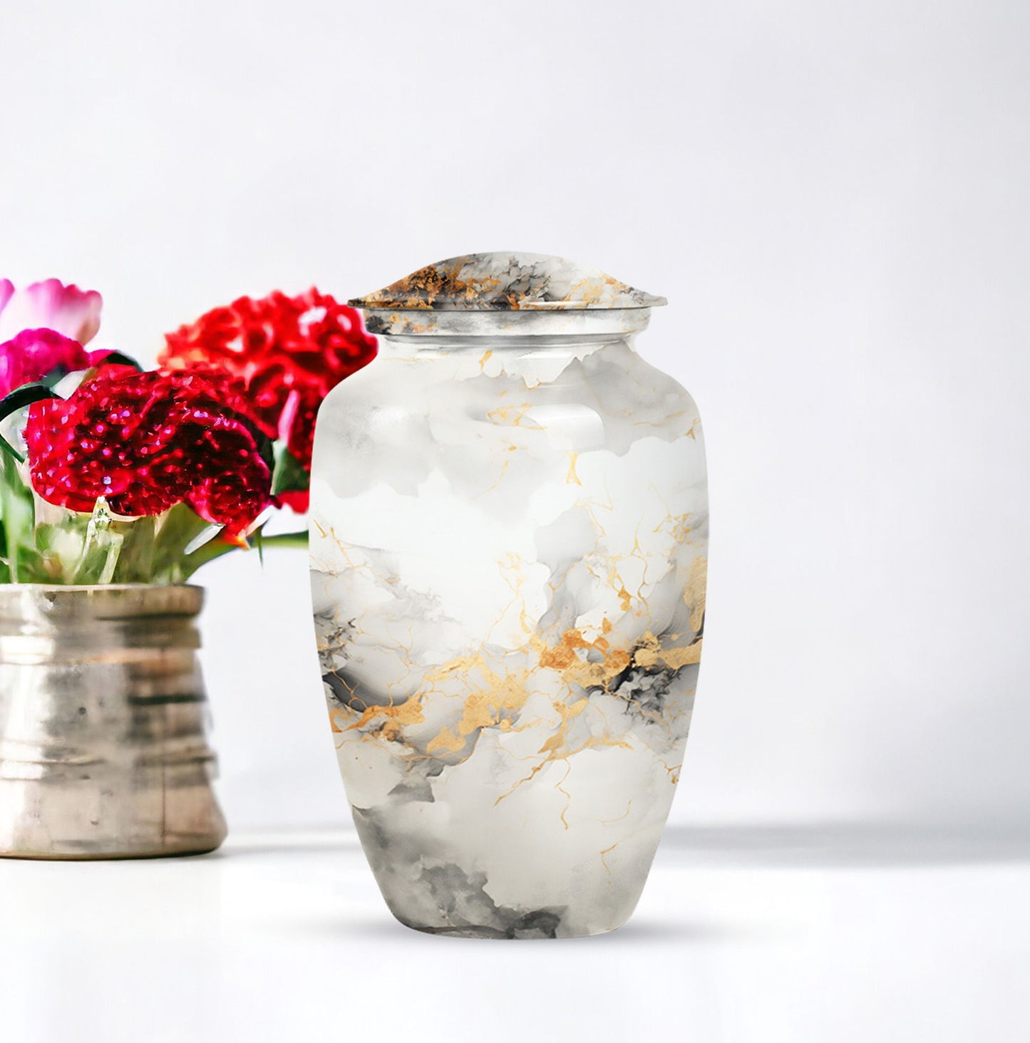 Vibrant Swirl Urn, Classic design for adult male ashes.