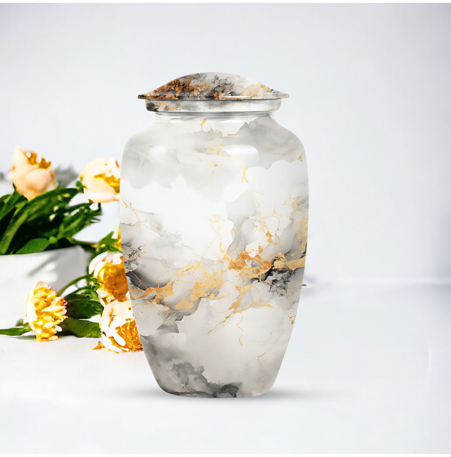 Vibrant Swirl Urn, Classic design for adult male ashes.