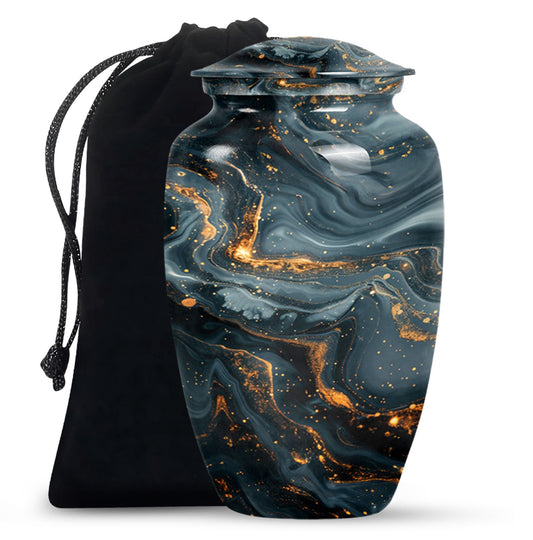 Classic 10-inch Vibrant Swirl Urn for cremation.