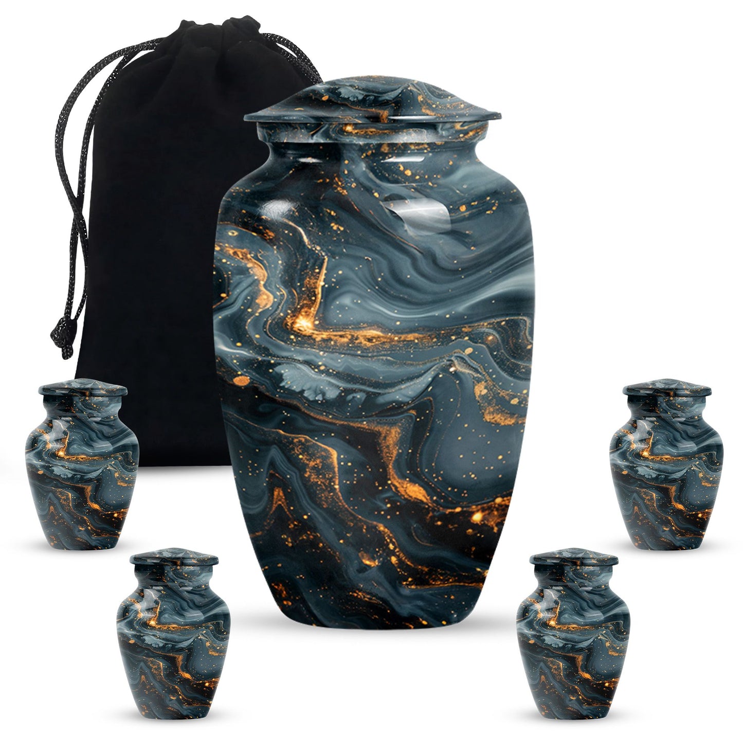 Classic 10-inch Vibrant Swirl Urn for cremation.