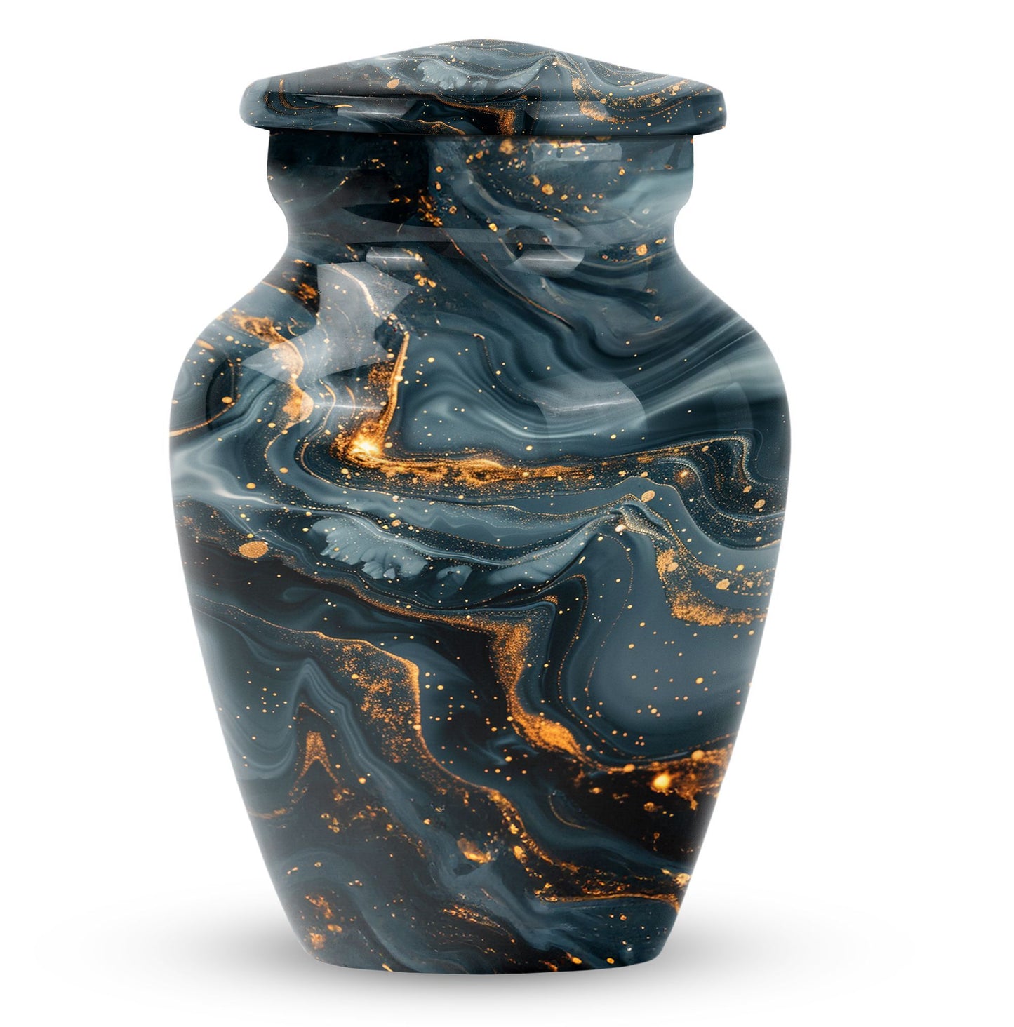 Classic 10-inch Vibrant Swirl Urn for cremation.