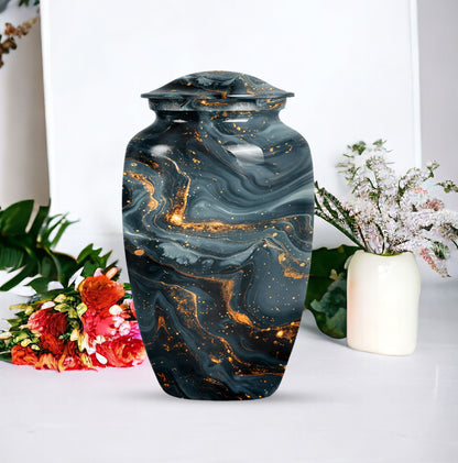 Classic 10-inch Vibrant Swirl Urn for cremation.