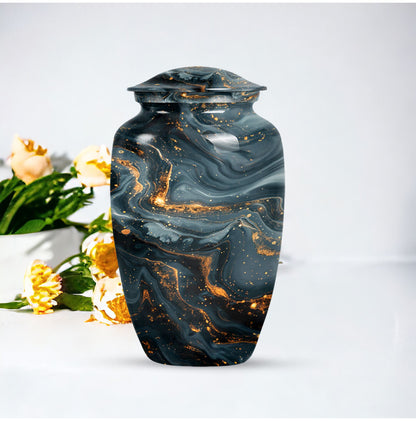 Classic 10-inch Vibrant Swirl Urn for cremation.