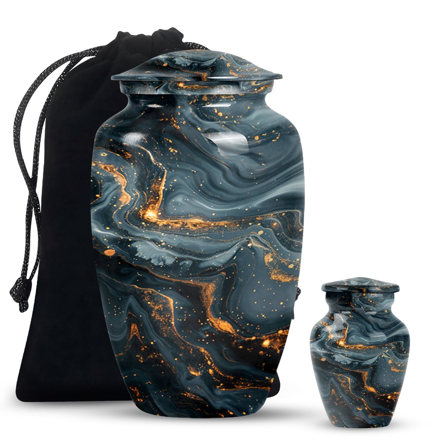 Classic 10-inch Vibrant Swirl Urn for cremation.