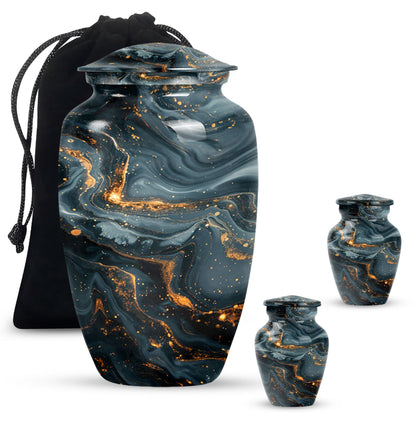 Classic 10-inch Vibrant Swirl Urn for cremation.