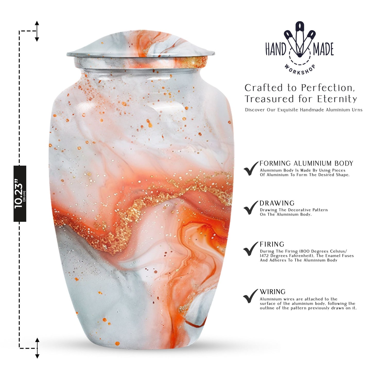 Vibrant Swirl Urn, Memorial Adult Urn for Human Ashes