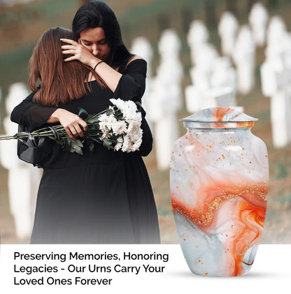 Vibrant Swirl Urn, Memorial Adult Urn for Human Ashes