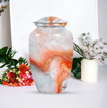Vibrant Swirl Urn, Memorial Adult Urn for Human Ashes