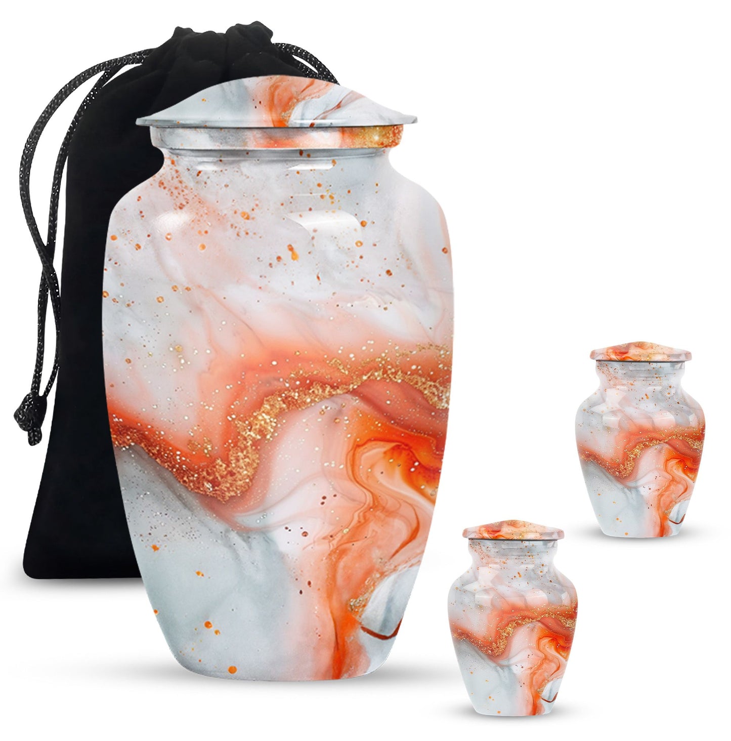 Vibrant Swirl Urn, Memorial Adult Urn for Human Ashes