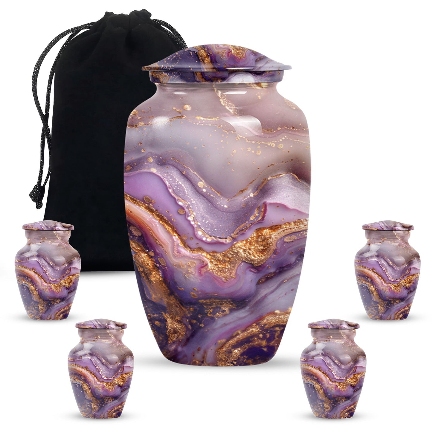 Vibrant Swirl Urn, a 10-inch Classic Design large cremation.