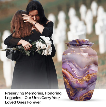 Vibrant Swirl Urn, a 10-inch Classic Design large cremation.