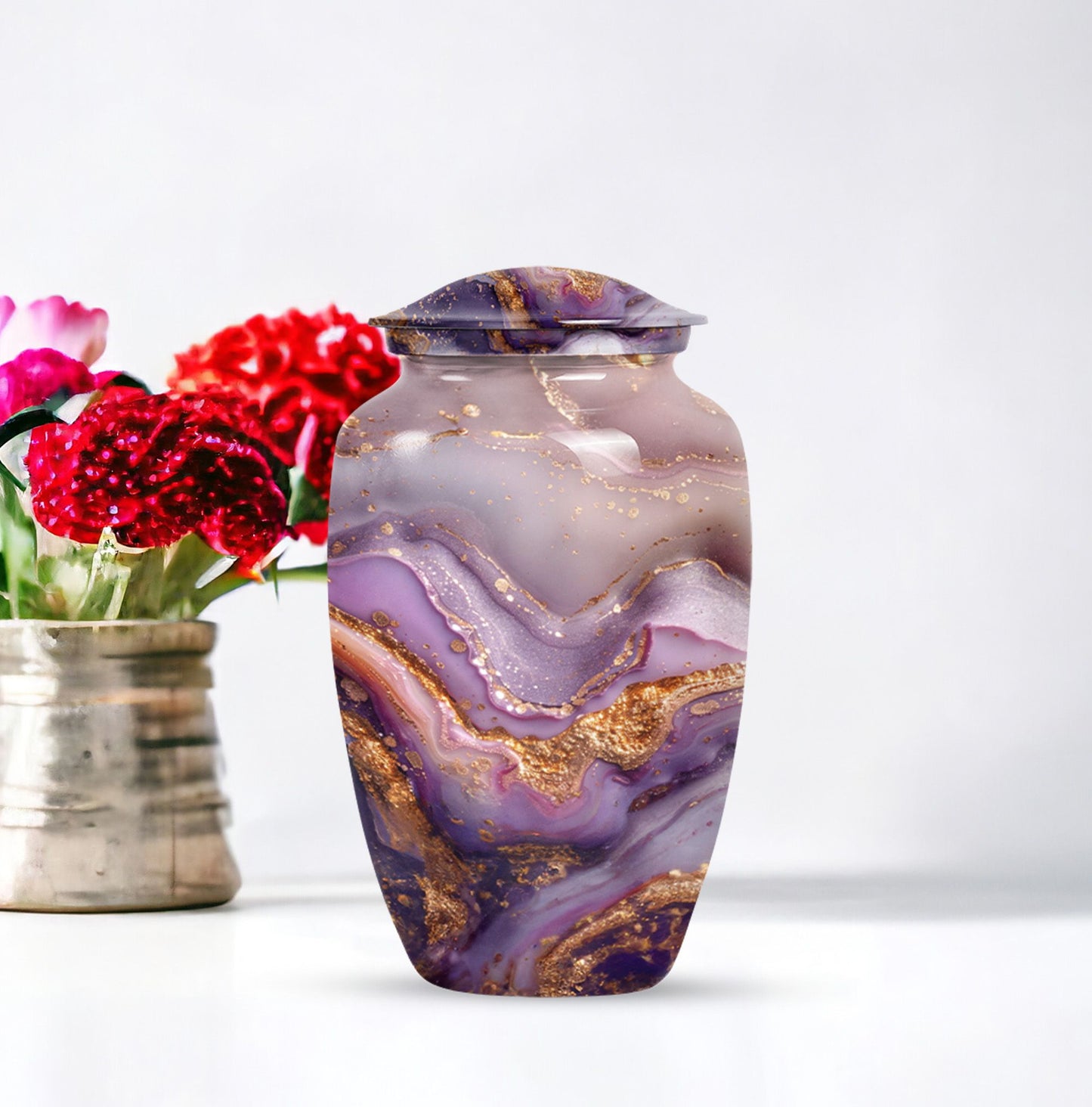 Vibrant Swirl Urn, a 10-inch Classic Design large cremation.