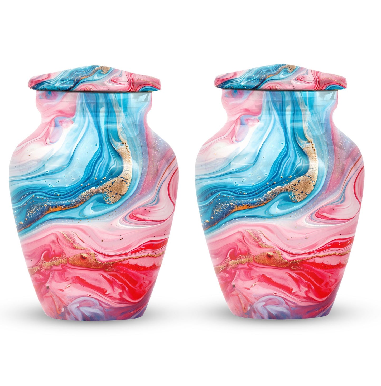 Vibrant Swirl Urn, burial urn for human ashes.