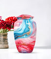 Vibrant Swirl Urn, burial urn for human ashes.