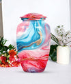 Vibrant Swirl Urn, burial urn for human ashes.