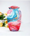 Vibrant Swirl Urn, burial urn for human ashes.