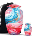 Vibrant Swirl Urn, burial urn for human ashes.
