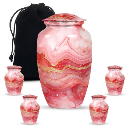 Vibrant Swirl Urn, classic medium-sized cremation urn.