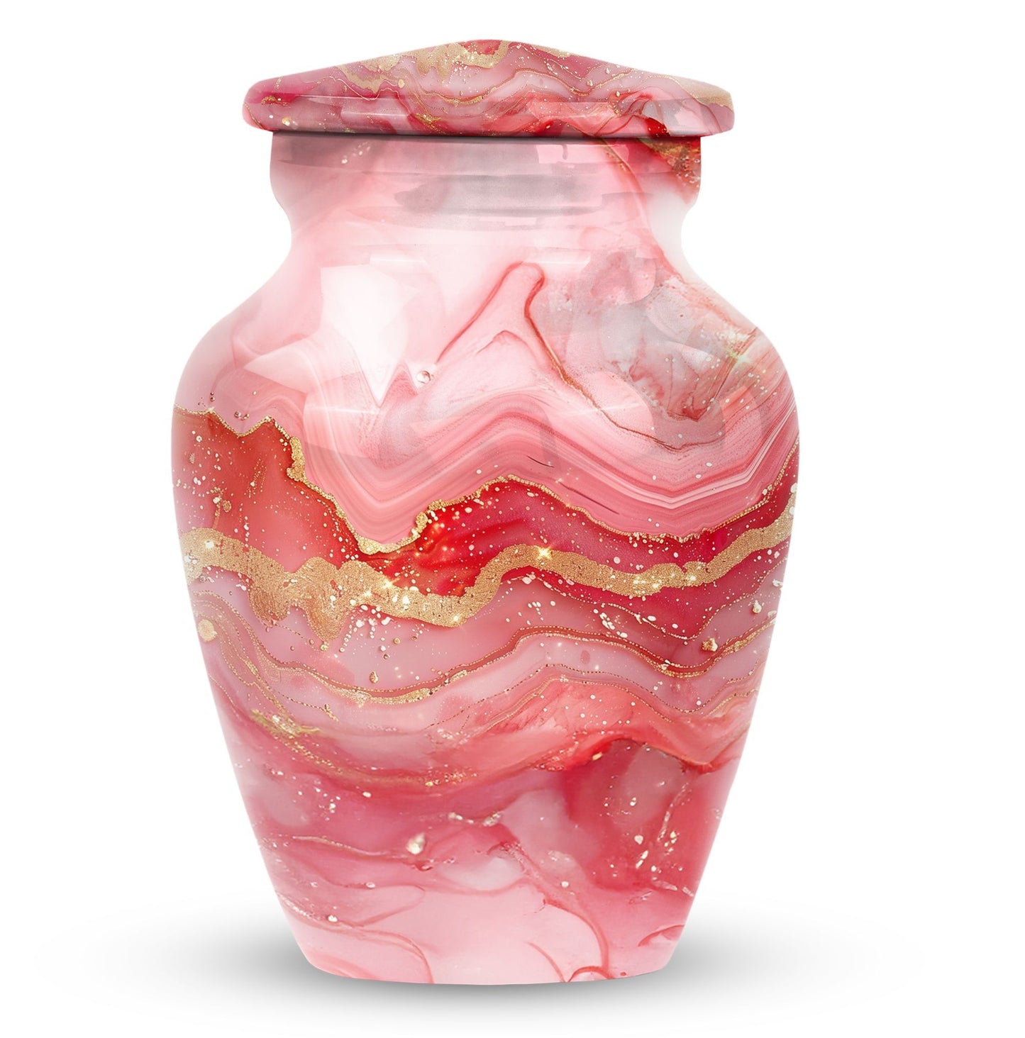 Vibrant Swirl Urn, classic medium-sized cremation urn.