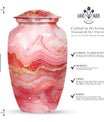 Vibrant Swirl Urn, classic medium-sized cremation urn.