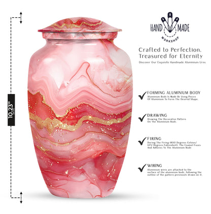 Vibrant Swirl Urn, classic medium-sized cremation urn.