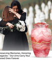 Vibrant Swirl Urn, classic medium-sized cremation urn.