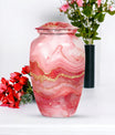 Vibrant Swirl Urn, classic medium-sized cremation urn.