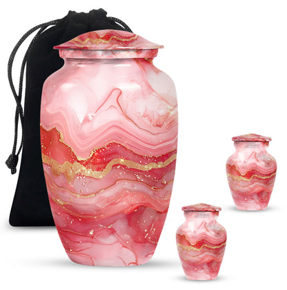 Vibrant Swirl Urn, classic medium-sized cremation urn.