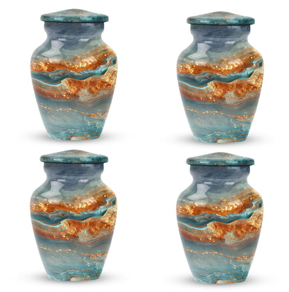 Vibrant Swirl Urn, classic abstract design cremation urn.