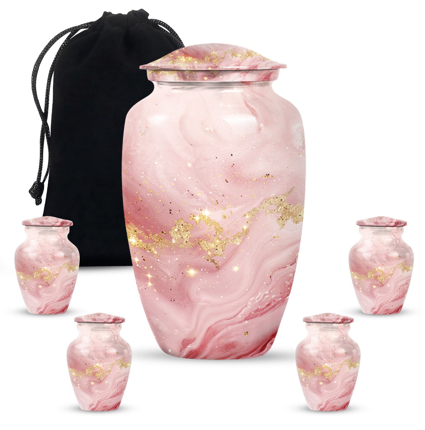 Vibrant Swirl Urn for burial, with personalization.
