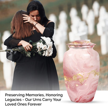 Vibrant Swirl Urn for burial, with personalization.